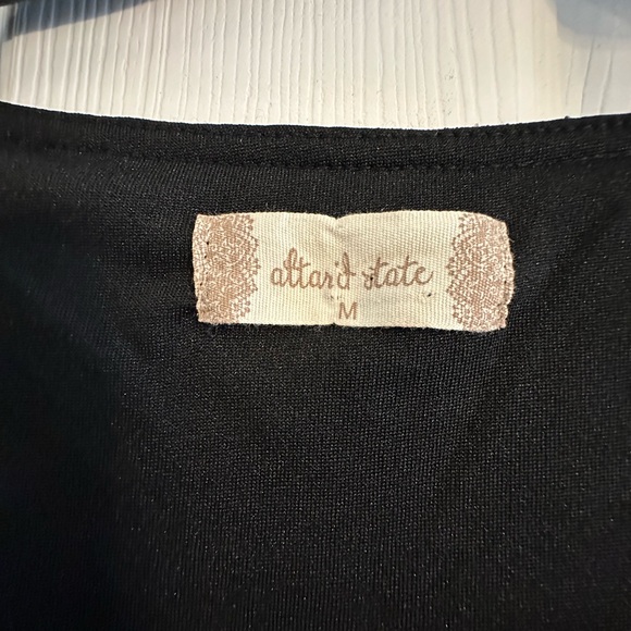 Altar’d State Black Fitted dress with balloon dotted sleeves - Size Medium - Picture 4 of 5